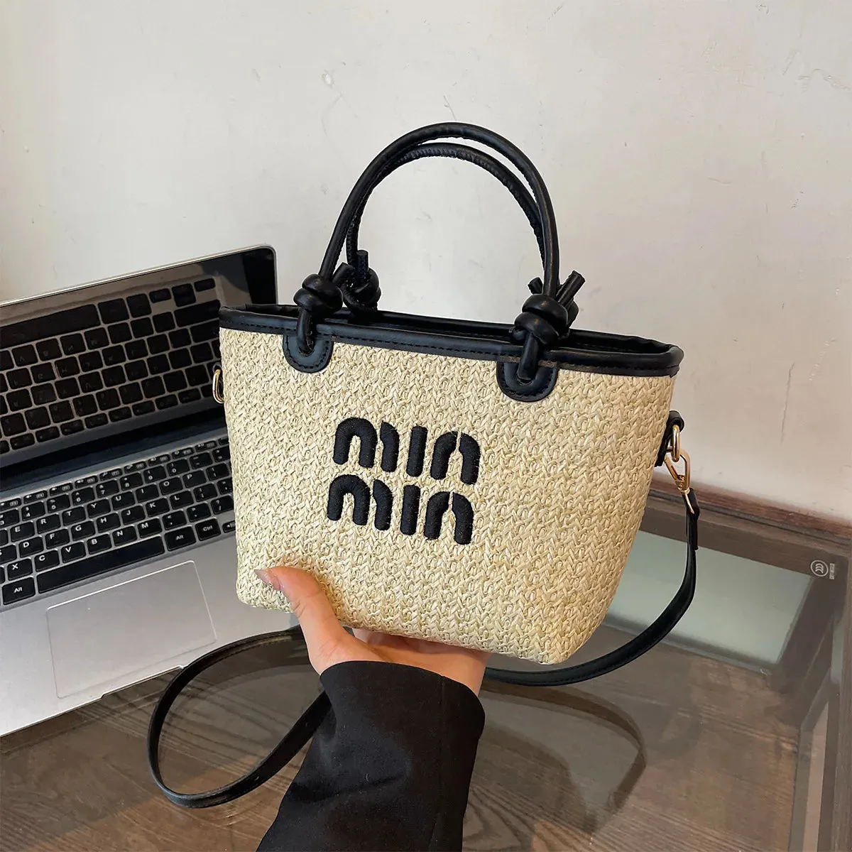Veloria™ Embroidered Straw Tote