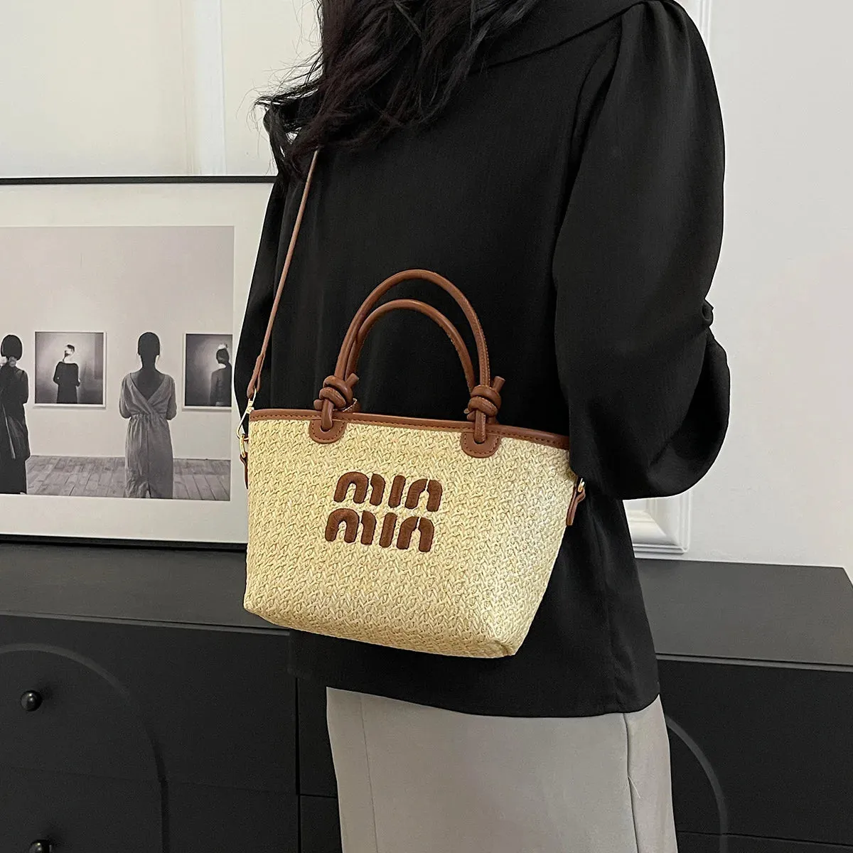 Veloria™ Embroidered Straw Tote