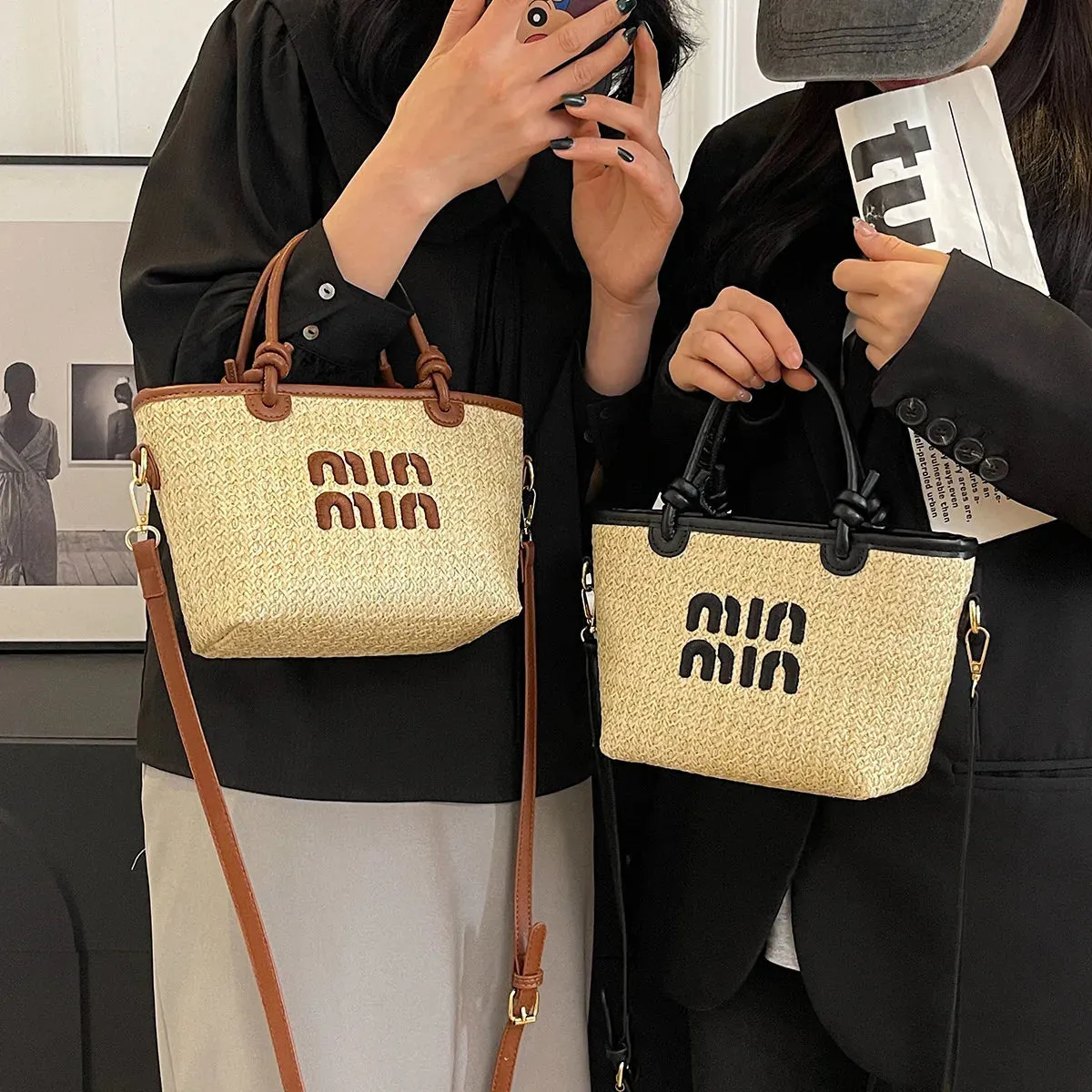 Veloria™ Embroidered Straw Tote