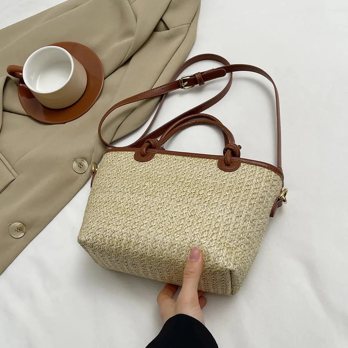 Veloria™ Embroidered Straw Tote