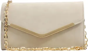 Velvet Beige Envelope Evening Bag