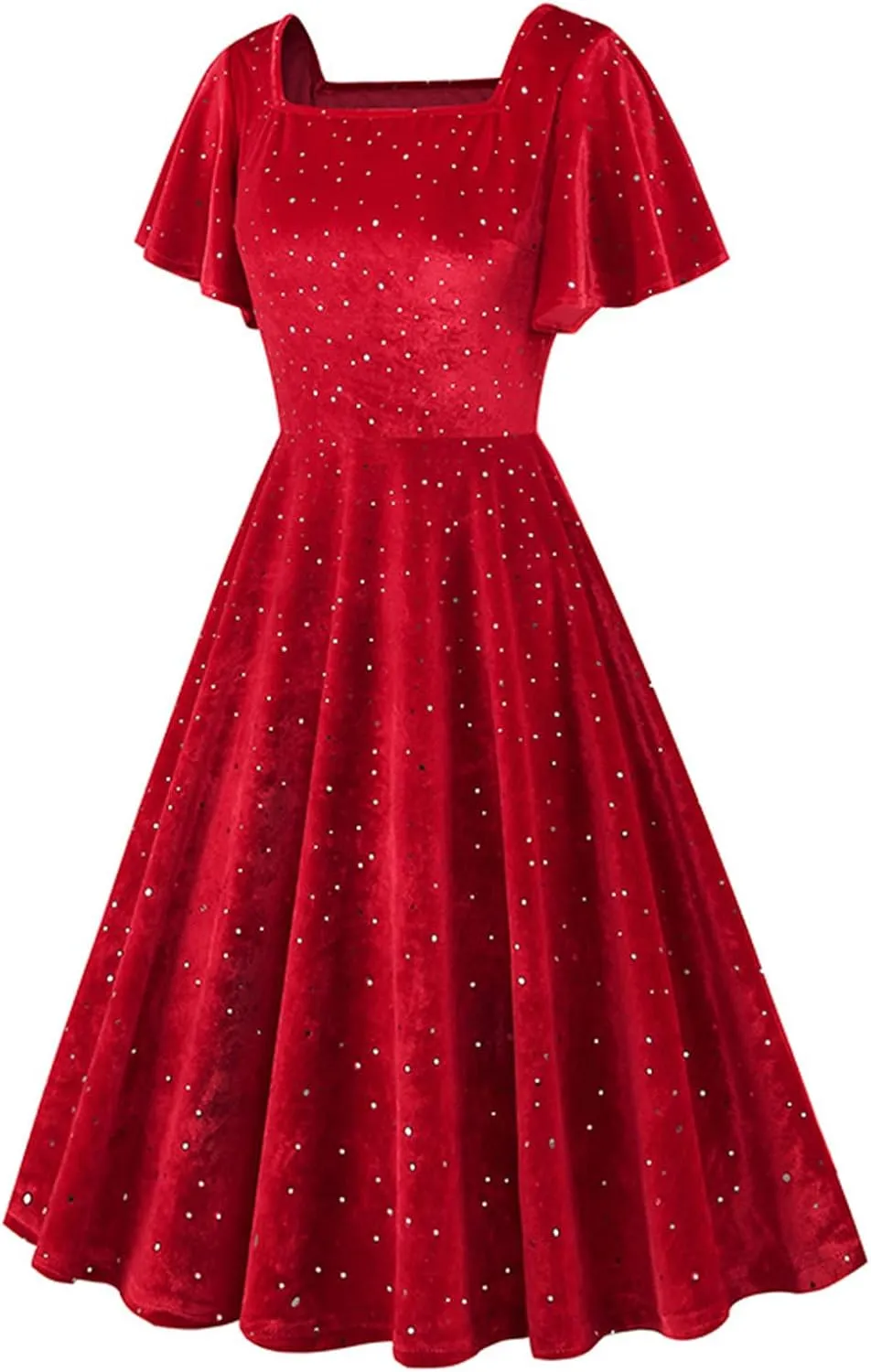 Velvet Dress for Women Vintage Cocktail Dress 1950s Formal Wedding Party 50s 60s Retro Rockabilly Prom Swing Dress