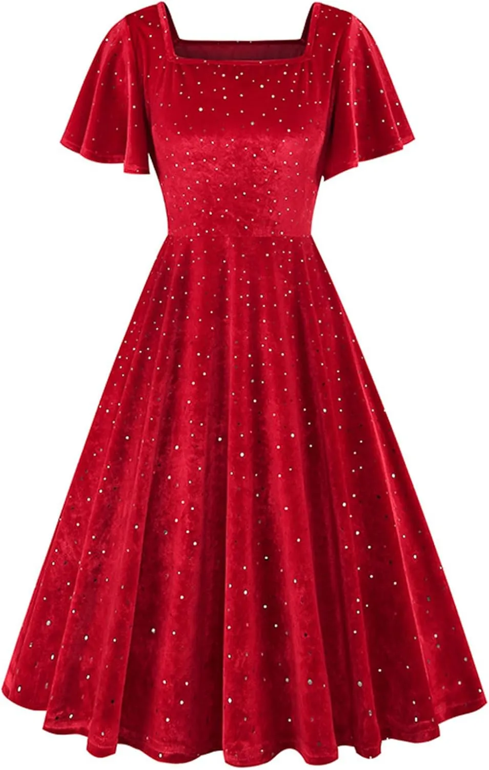 Velvet Dress for Women Vintage Cocktail Dress 1950s Formal Wedding Party 50s 60s Retro Rockabilly Prom Swing Dress