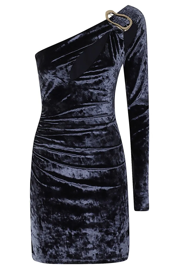Velvet Dress With Buckle