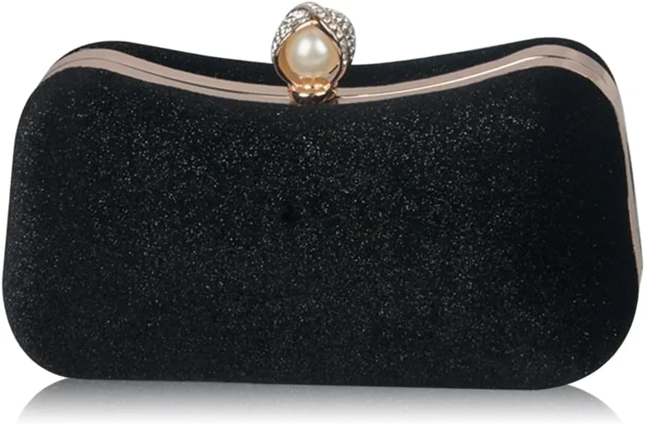 Velvet Evening Bag for Women Glitter Clutch Bag Sparkly Sequins Handbag Shoulder Bag