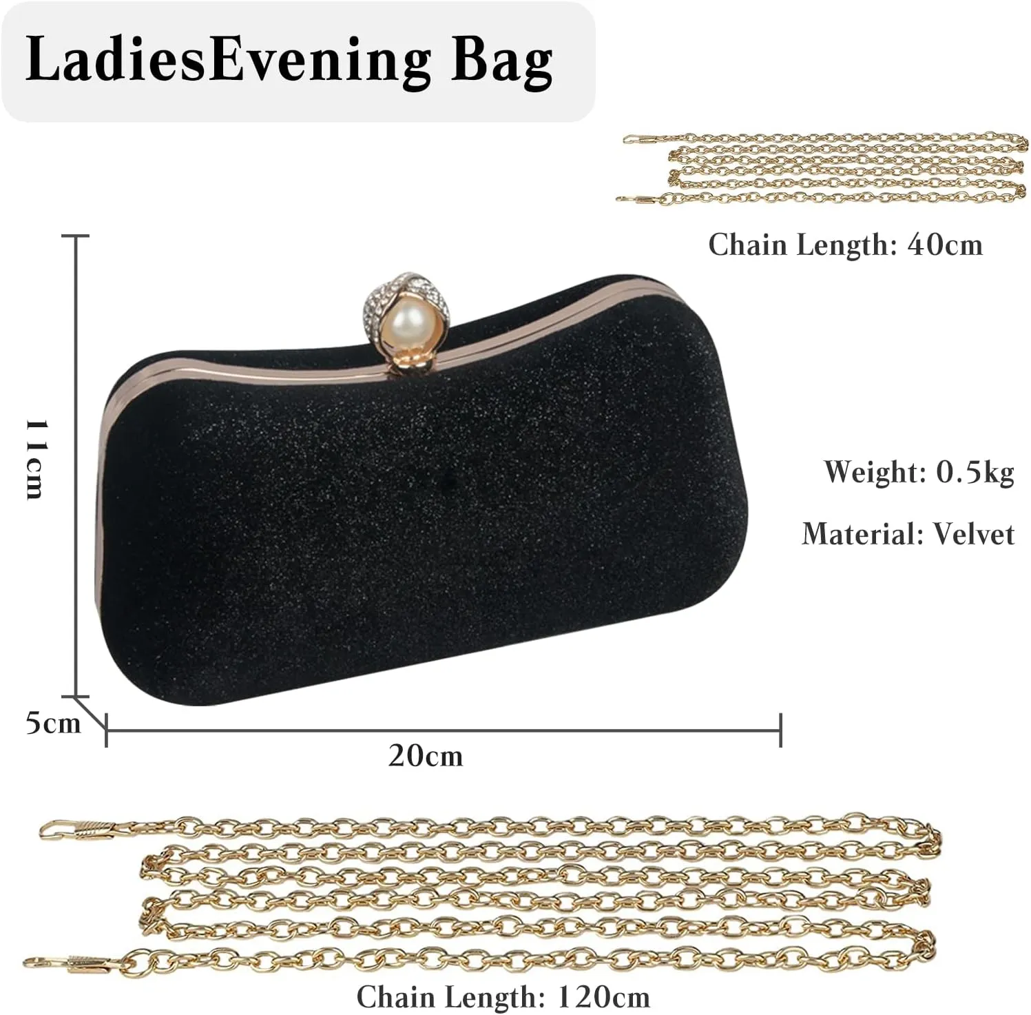 Velvet Evening Bag for Women Glitter Clutch Bag Sparkly Sequins Handbag Shoulder Bag