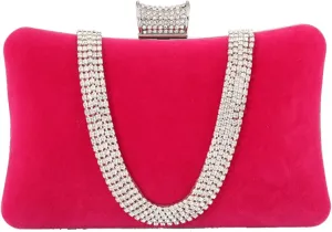 Velvet Evening Bag for Women Rhinestone Clutch Bag Sparkly Handbag