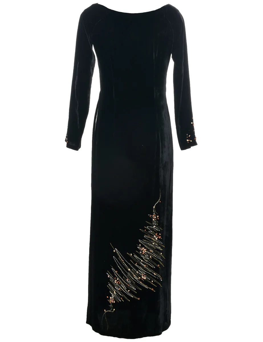 Velvet Evening Dress - M