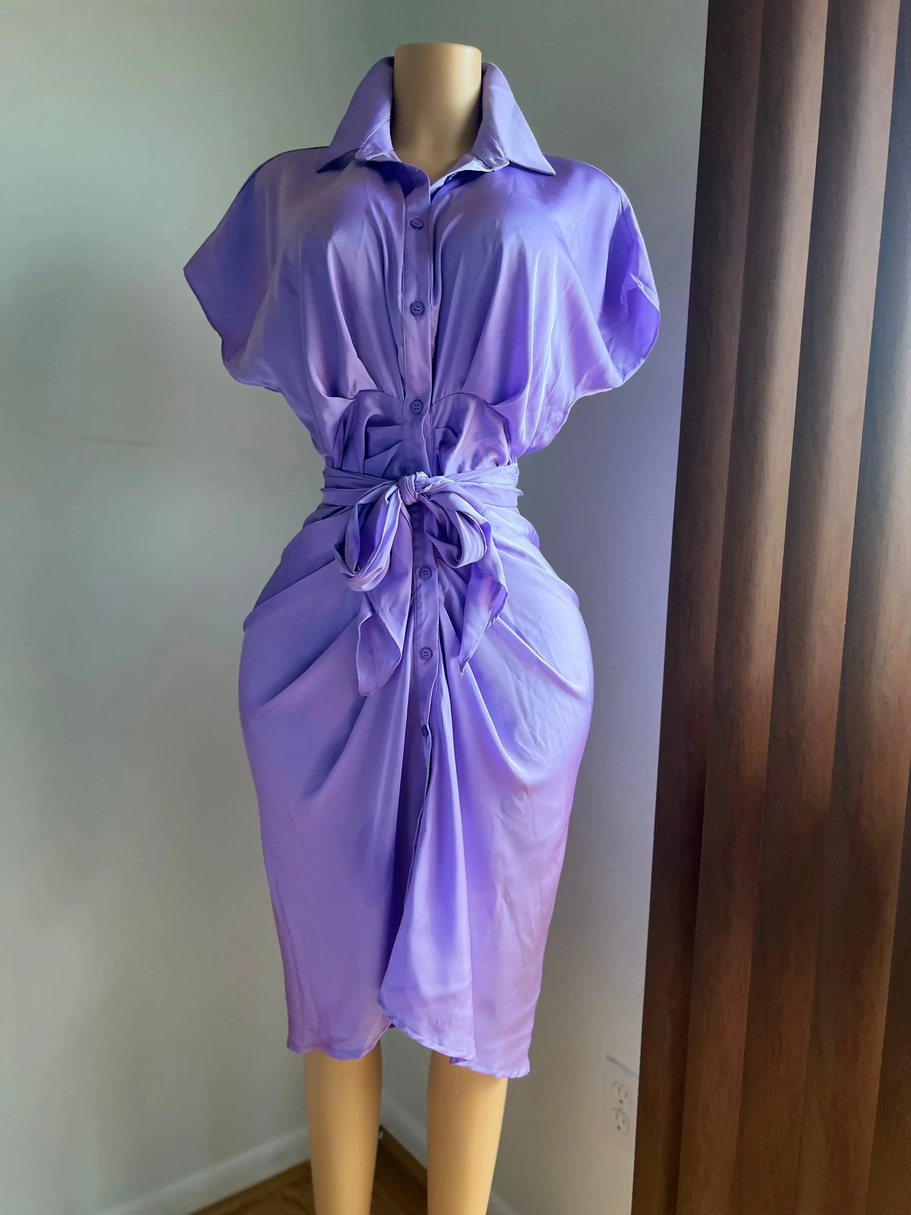 Velvet Midi Dress with Ruffles
