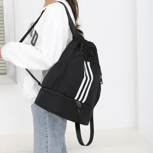 Versatile Classic Fashion Striped Drawstring Leisure Backpacks