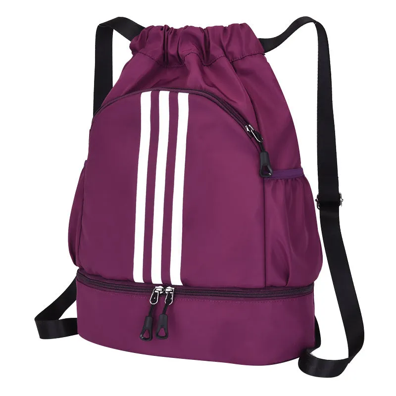 Versatile Classic Fashion Striped Drawstring Leisure Backpacks
