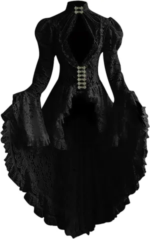 Victorian Dress for Women Retro Medieval Renaissance Corset Dress 18 Century Vampire Fairy Dresses Halloween Costumes