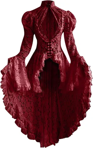 Victorian Dress for Women Retro Medieval Renaissance Corset Dress 18 Century Vampire Fairy Dresses Halloween Costumes