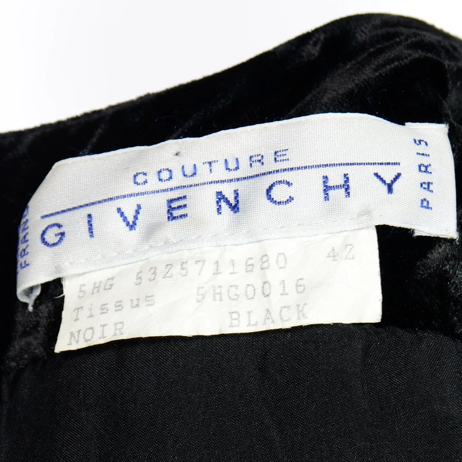 Vintage Couture Givenchy Dress Black Velvet & Taffeta Evening Gown