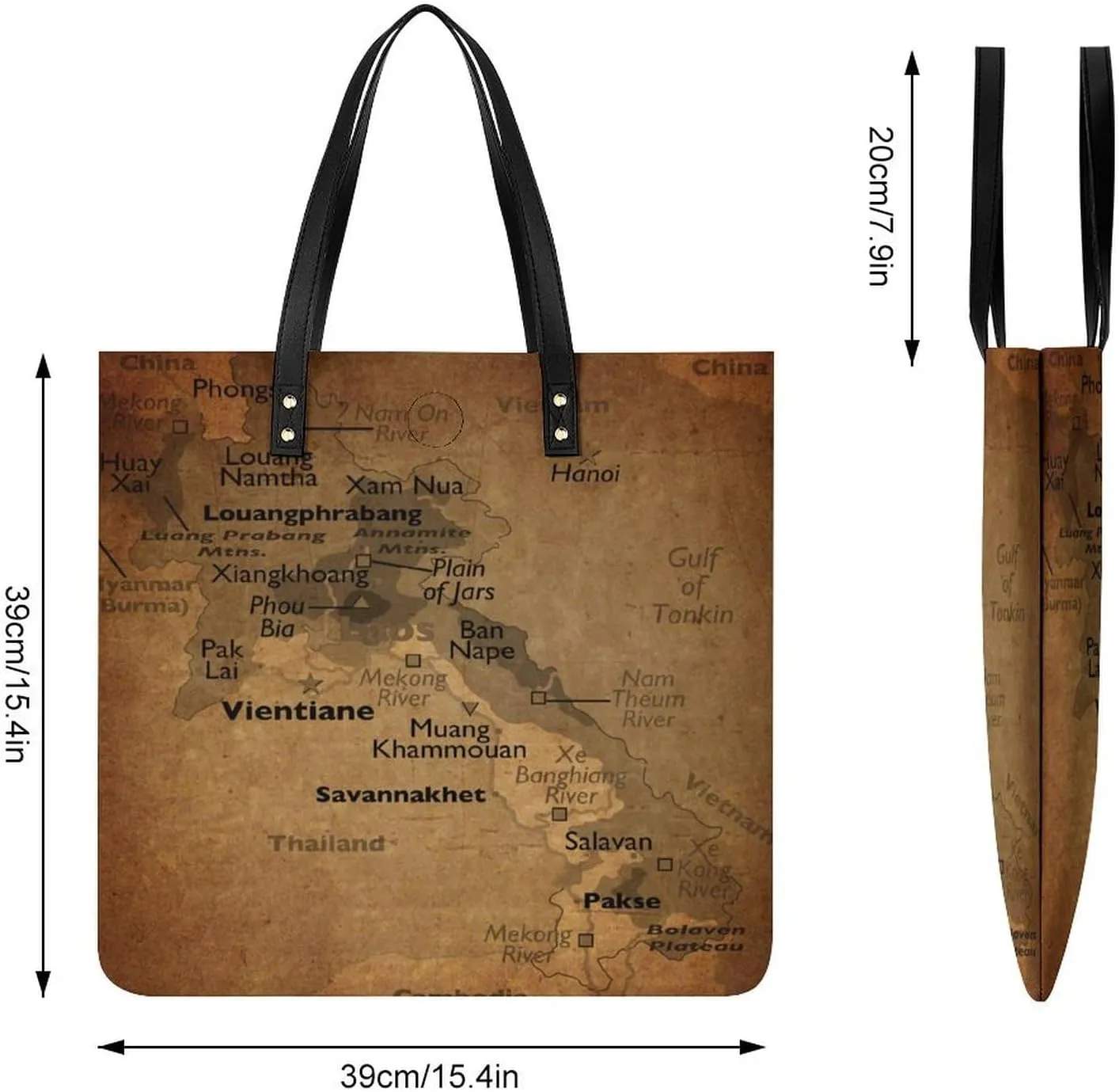 Vintage Maps of Malta Leather Handbags Shoping Bag Women Large Capacity Beach Bag