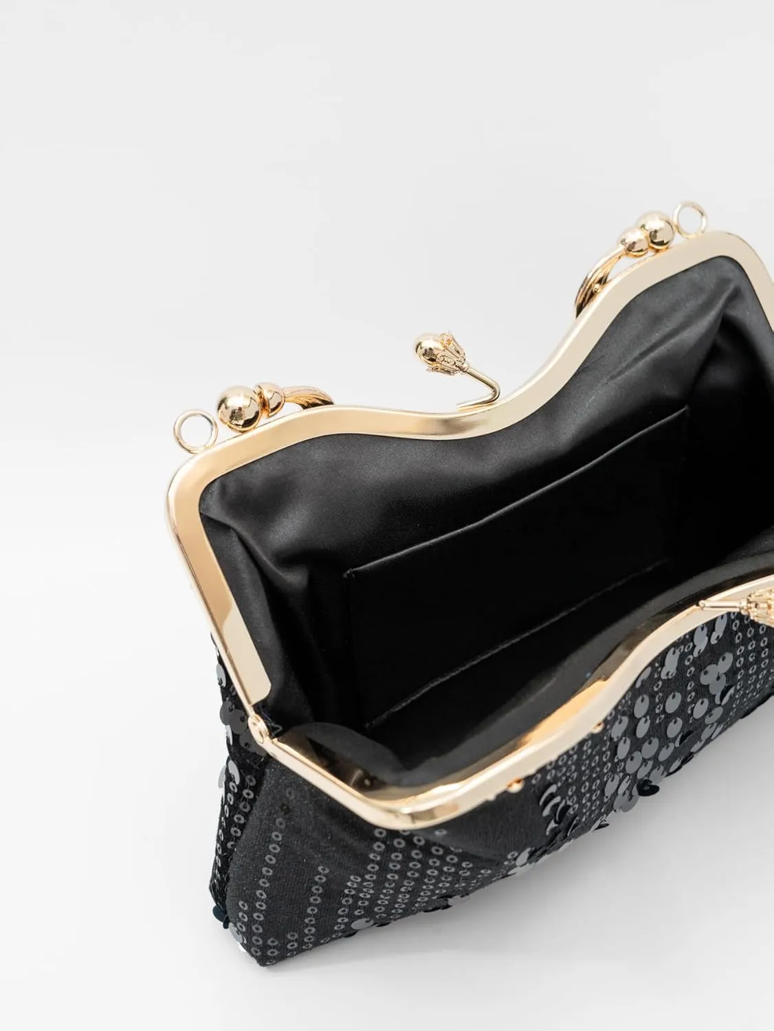 Vintage sequined velvet evening bag flower hardware handbag suitable for banquet wedding party formal occasions