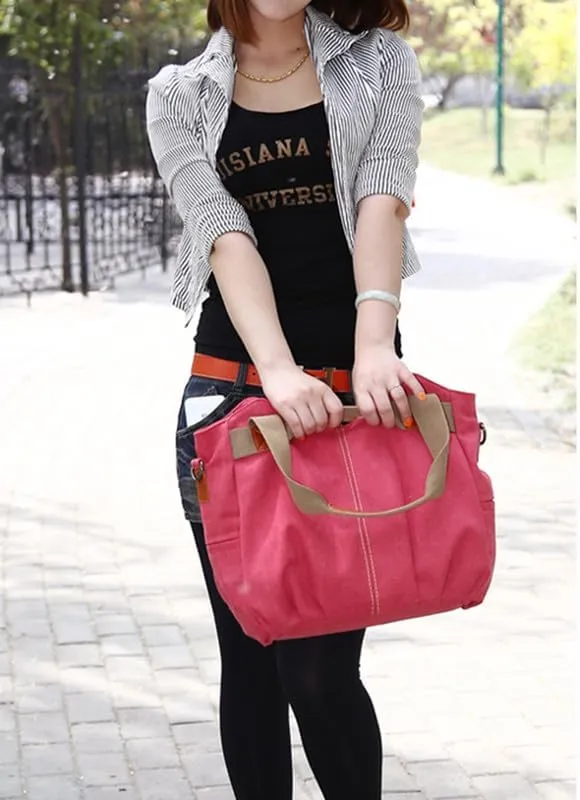 Vintage Tote Bag Crossbody Bag Purse for Women Canvas Travel Shoulder Bags Handbags Large Locomotive Bag Casual Work Red