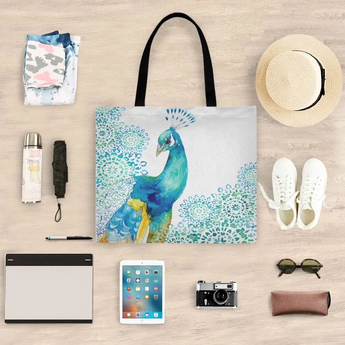 visesunny Large Tote Bag Shoulder Bag Shopping Casual Travel Bag Handbags for Women Lady Girl Teens Gym Beach Daily