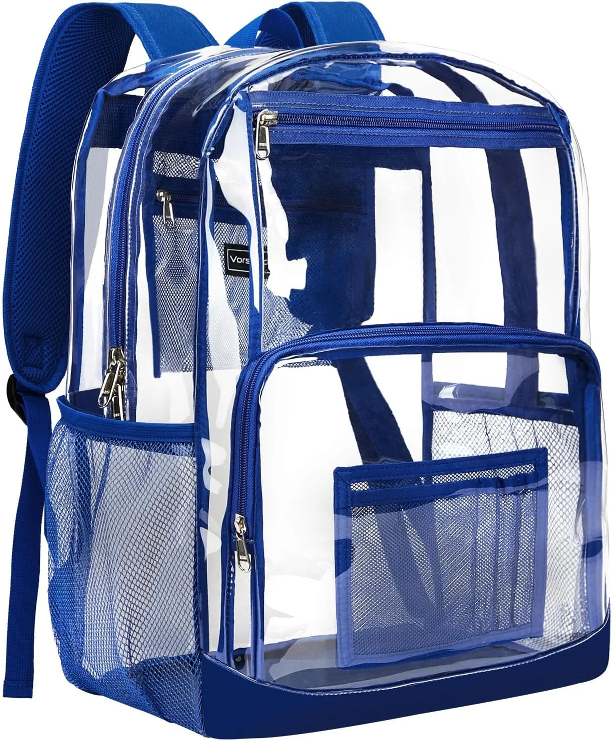 Vorspack Clear Backpack Heavy Duty - Extra Large Clear Bookbag Transparent Backpacks for Adults See Through Backpack for College Work Travel - Blue