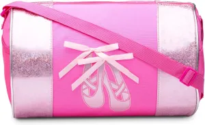 Water-resistance Dance Ballet Slippers Duffel Bag, Kids Travel Bag with Adjustable Carry On Pouch, Dance Accessories For, Teens and Girls (Pink)