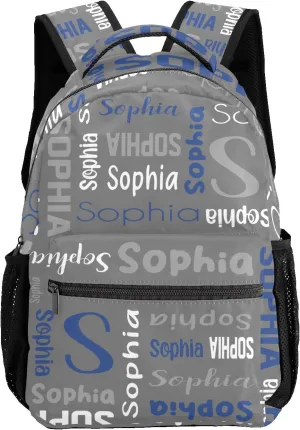 Waterproof Personalized Bookbag Custom Backpack with Name for Elementary Girls Boys, Unique Customized School Book Bag, Customize Back Pack Gift for Kids, 1 Pack