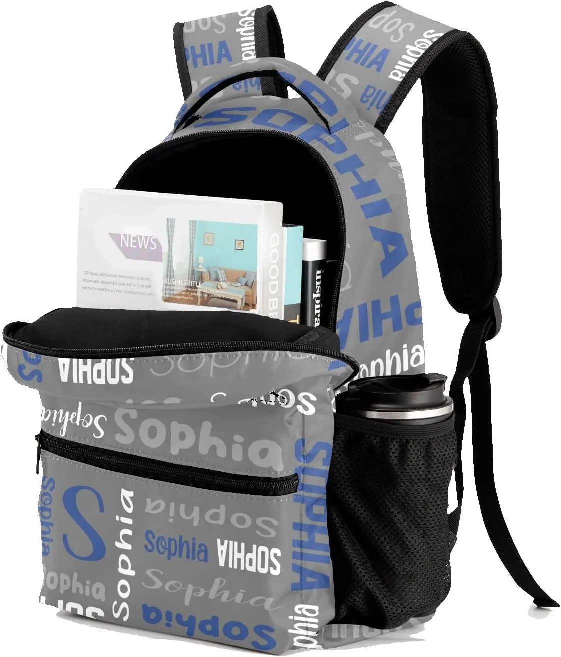 Waterproof Personalized Bookbag Custom Backpack with Name for Elementary Girls Boys, Unique Customized School Book Bag, Customize Back Pack Gift for Kids, 1 Pack