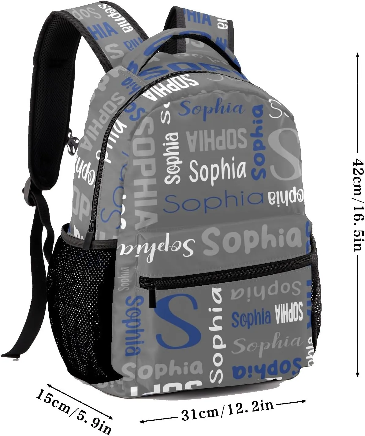 Waterproof Personalized Bookbag Custom Backpack with Name for Elementary Girls Boys, Unique Customized School Book Bag, Customize Back Pack Gift for Kids, 1 Pack