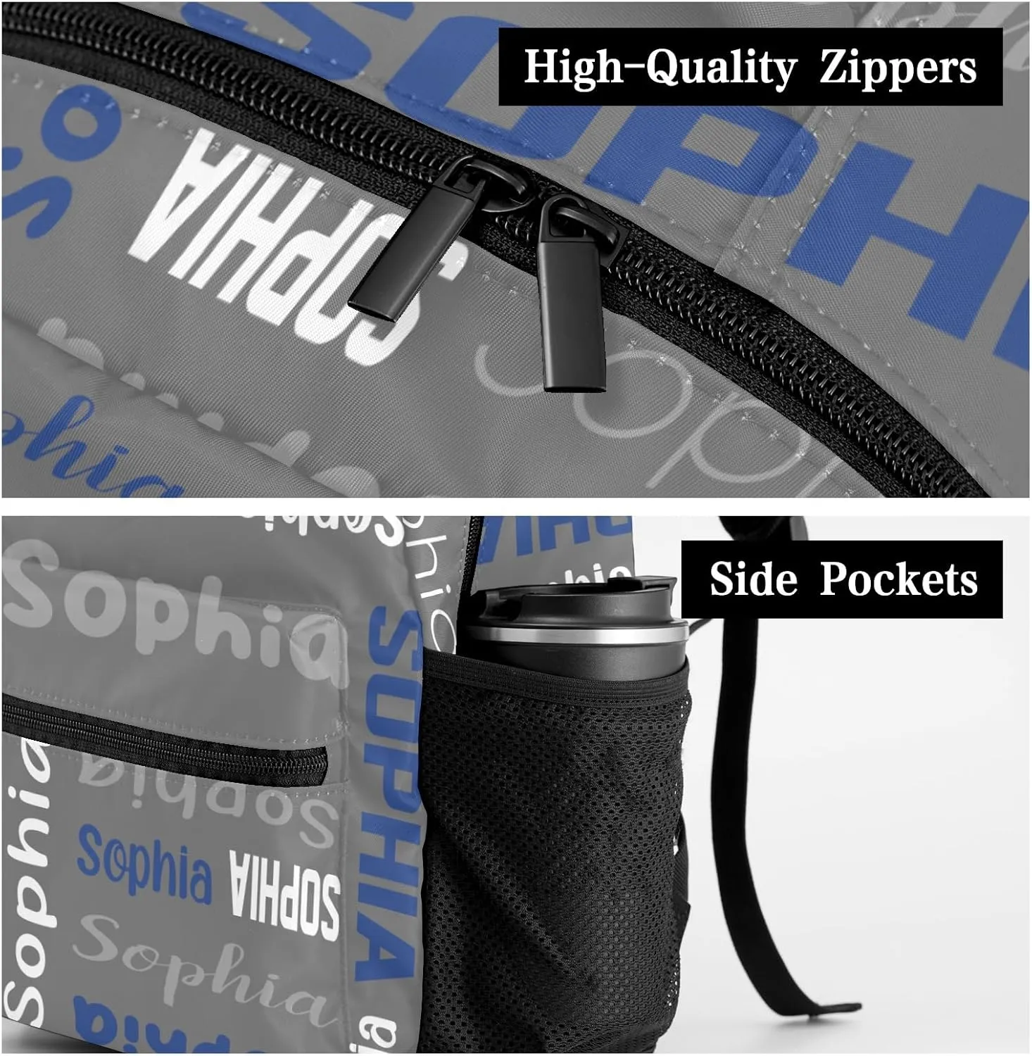 Waterproof Personalized Bookbag Custom Backpack with Name for Elementary Girls Boys, Unique Customized School Book Bag, Customize Back Pack Gift for Kids, 1 Pack