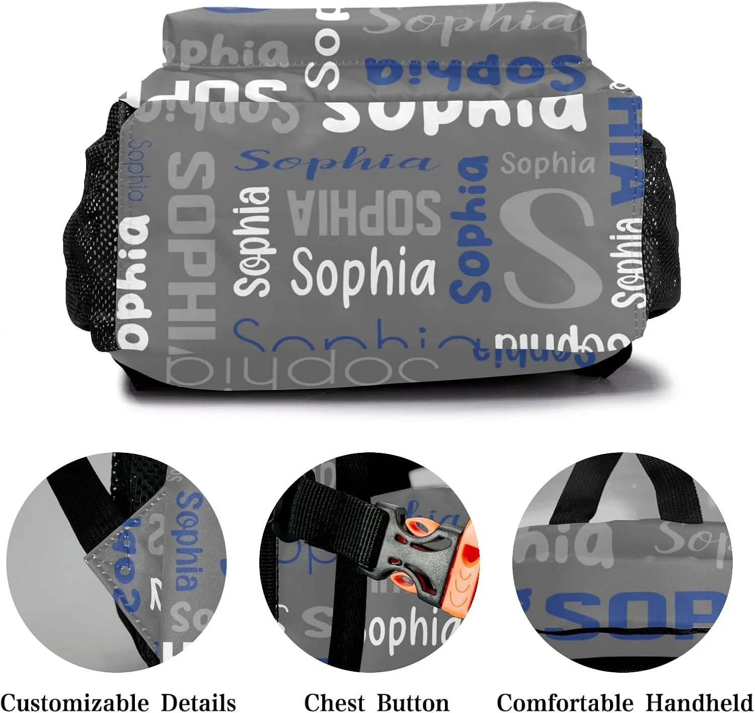 Waterproof Personalized Bookbag Custom Backpack with Name for Elementary Girls Boys, Unique Customized School Book Bag, Customize Back Pack Gift for Kids, 1 Pack