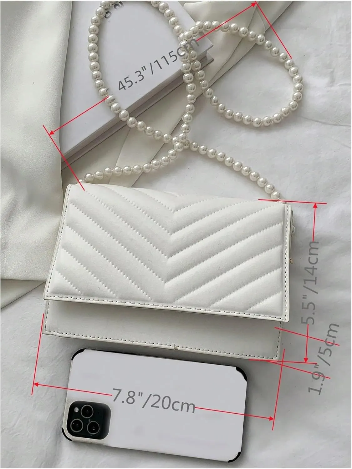 WDIRARA Women's Crossbody Bag Pearls Shoulder Handbags Evening Wallet Purse