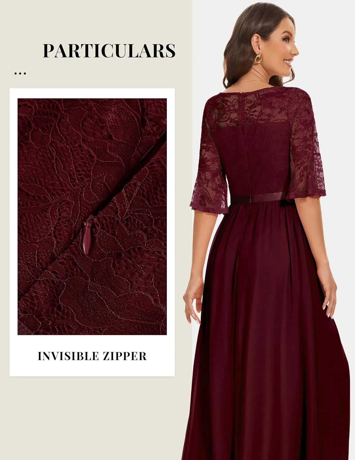 Wedtrend Women's Formal Dress 2024 Wedding Guest Dress Bell Sleeve Bridesmaid Dress Maxi Evening Dress