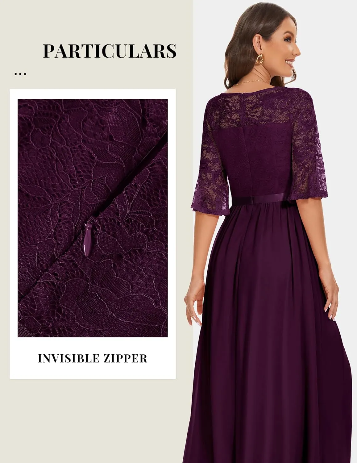 Wedtrend Women's Formal Dress 2024 Wedding Guest Dress Bell Sleeve Bridesmaid Dress Maxi Evening Dress