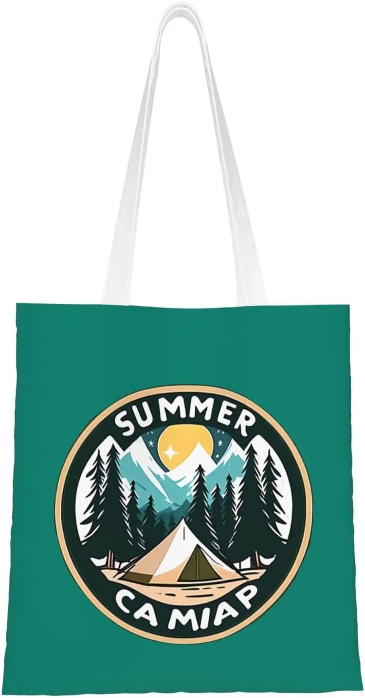 Welcome to Campite Canvas Tote Bag for Women Reusable Grocery Shoulder Bags Shopping Handbags