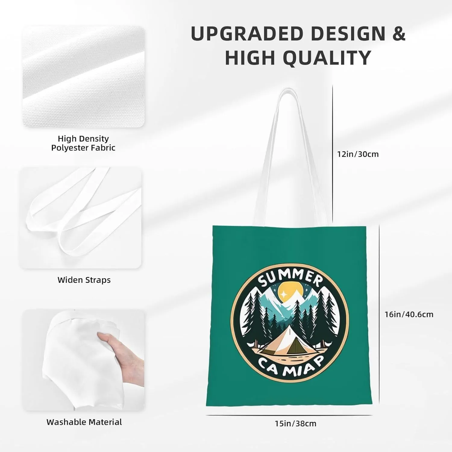 Welcome to Campite Canvas Tote Bag for Women Reusable Grocery Shoulder Bags Shopping Handbags