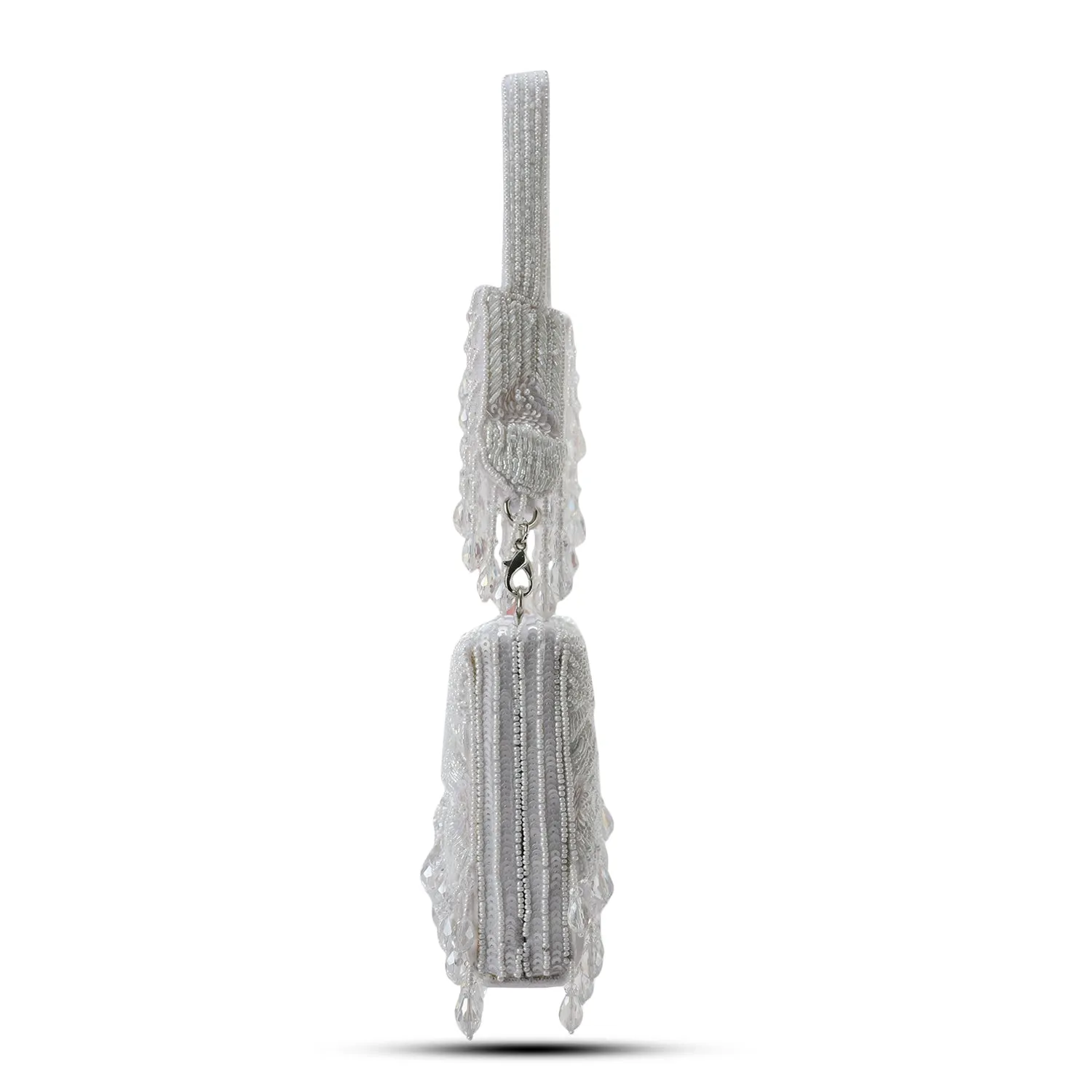 White Beaded Evening Clutch