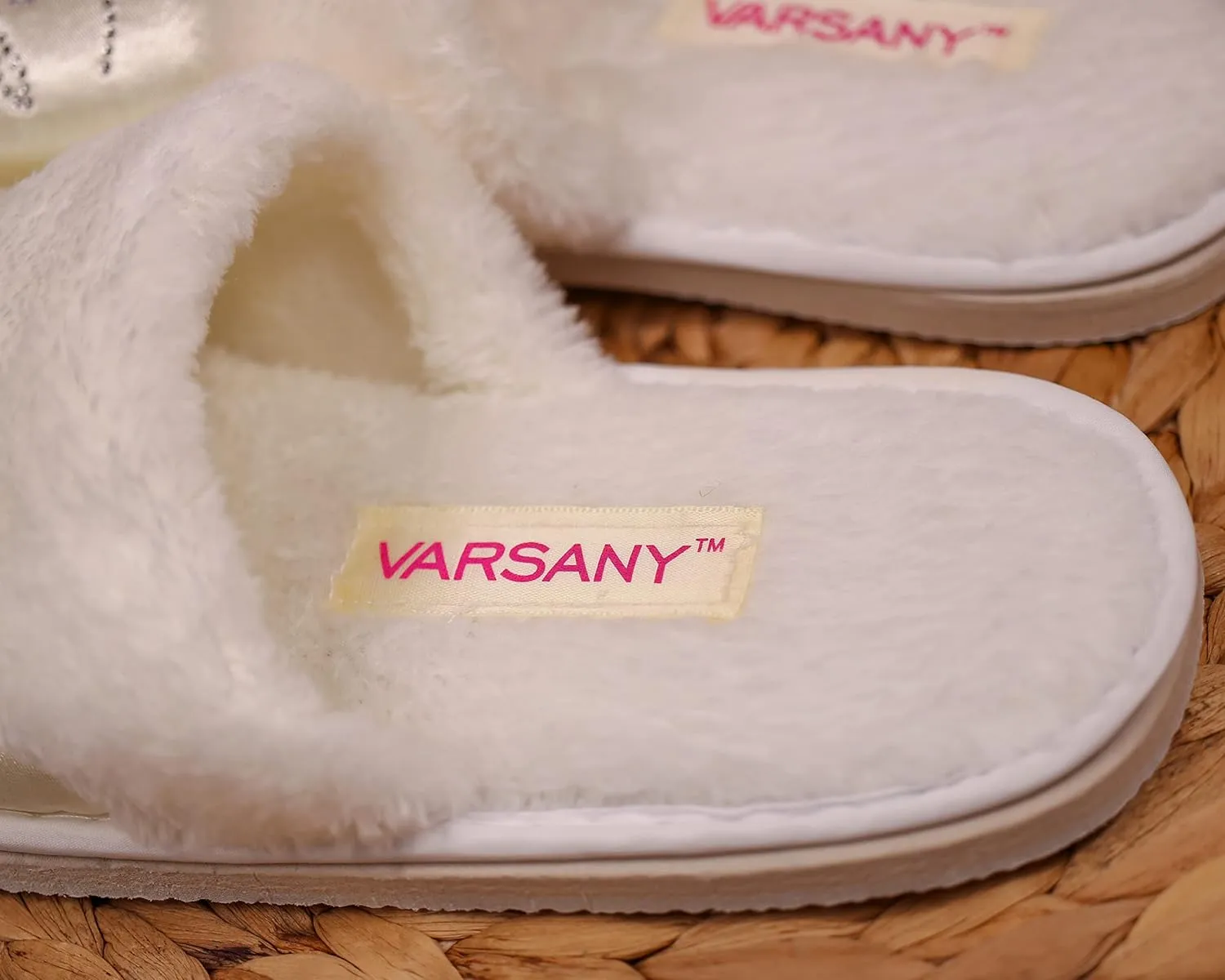 White Crystal Open Toe Spa Slippers and Tote bags wedding bride gift hen party
