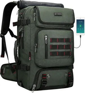 WITZMAN Carry on Travel Backpack for Men Airline Approved Convertible Nylon Duffle Backpack Luggage Bag (B682 Army Green)