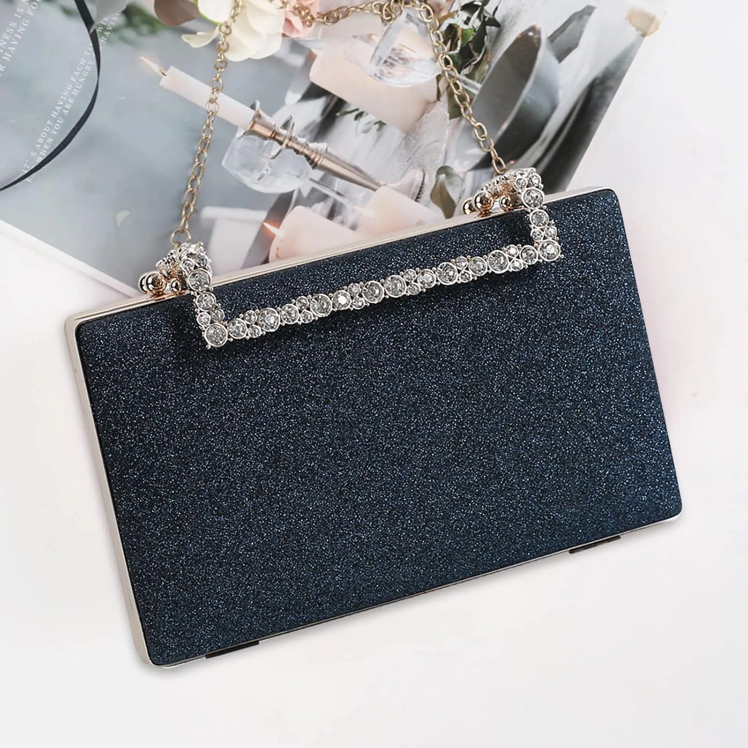 Women Clutch Purse Glitter Evening Bag Sequins Clutch Bag Sparkly Handbag Bridal Wedding Purse