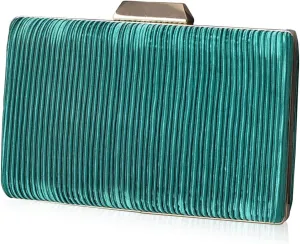 Women Evening Bag Pleated Clutch Bag Bridal Wedding Purse Ladies Shoulder Bag Handbag With Detachable Chain
