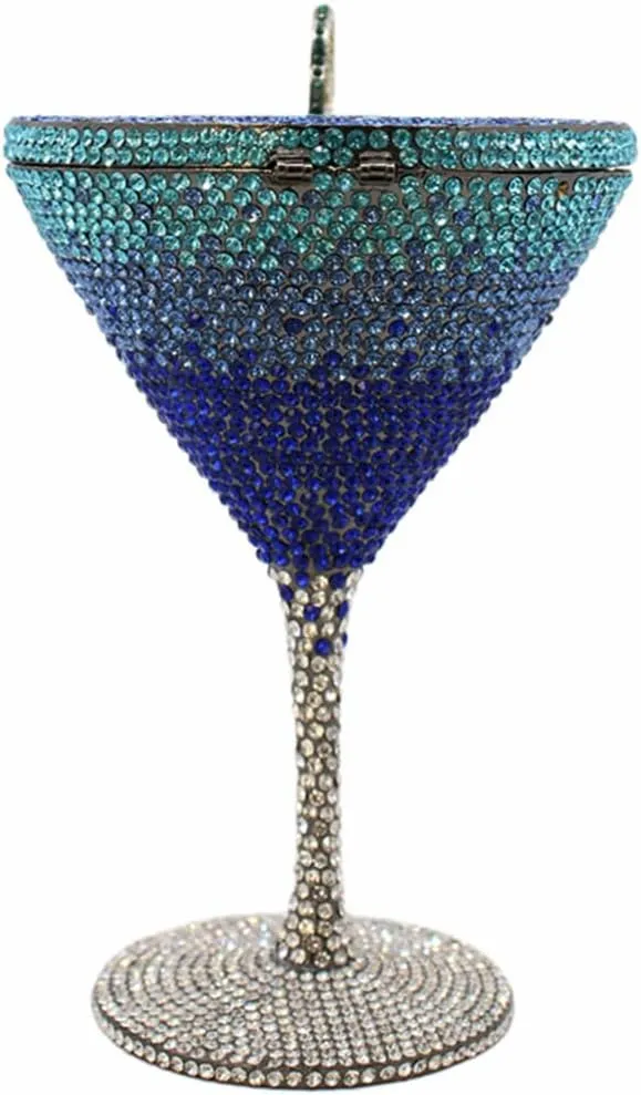 Women Goblet Rhinestone Evening Bag Cocktail Cup Diamond Clutch Funny Crystal Prom Handbag Wedding Purse for Party