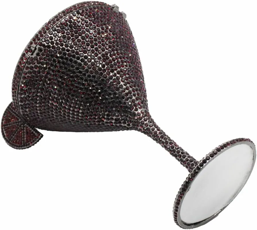 Women Goblet Rhinestone Evening Bag Cocktail Cup Diamond Clutch Funny Crystal Prom Handbag Wedding Purse for Party