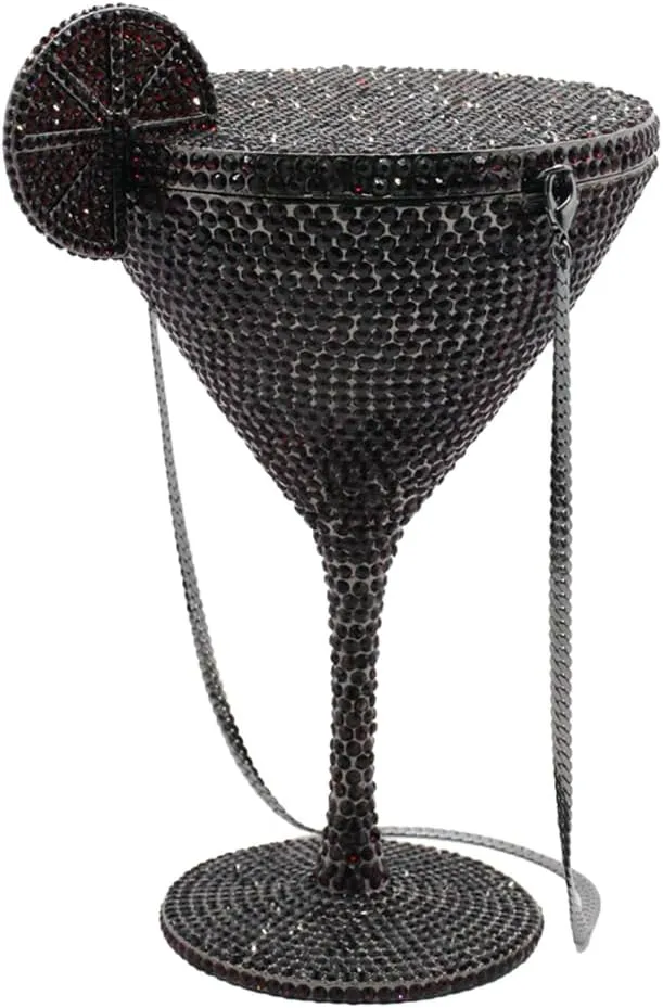 Women Goblet Rhinestone Evening Bag Cocktail Cup Diamond Clutch Funny Crystal Prom Handbag Wedding Purse for Party