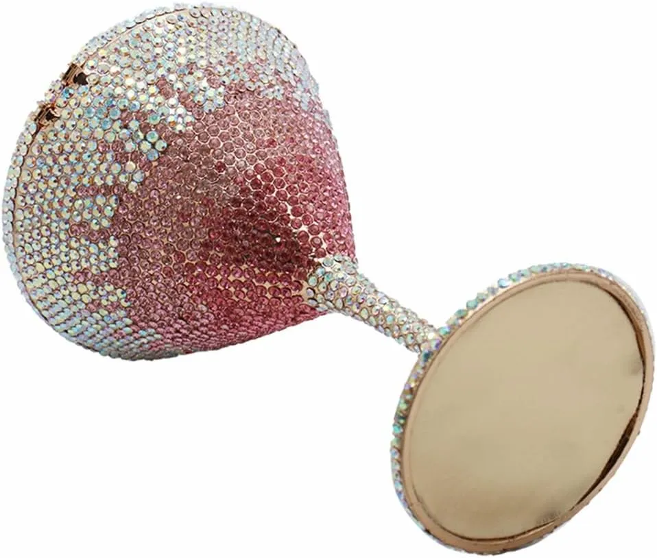 Women Goblet Rhinestone Evening Bag Cocktail Cup Diamond Clutch Funny Crystal Prom Handbag Wedding Purse for Party