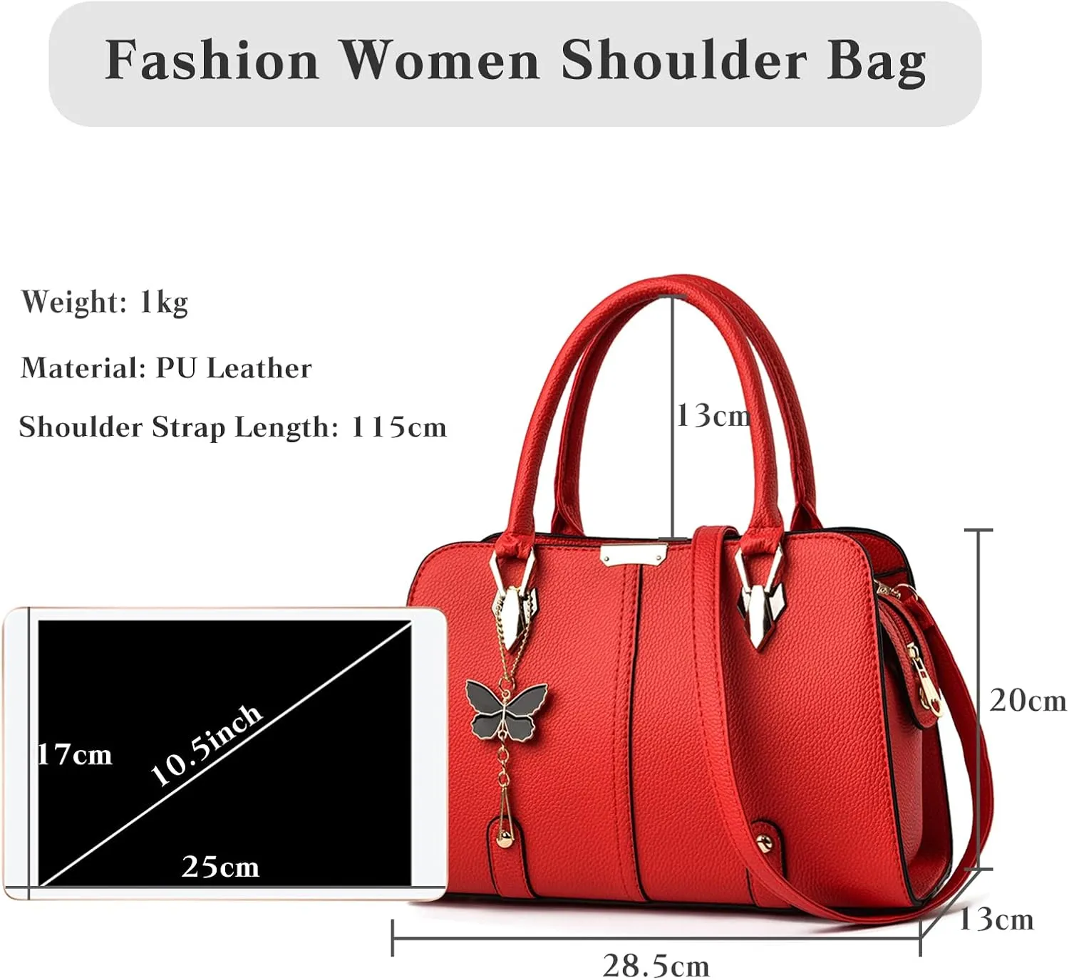 Women Handbag Tote Bag PU Leather Shoulder Bag Crossbody Bag Waterproof Satchel Bag