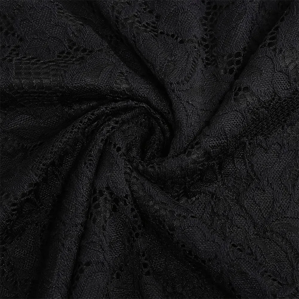 Women Mesh Floral Embroidery Vintage Cocktail Swing Dress Illusion 50s Goth Flared A line Casual Wedding Prom Evening Dress