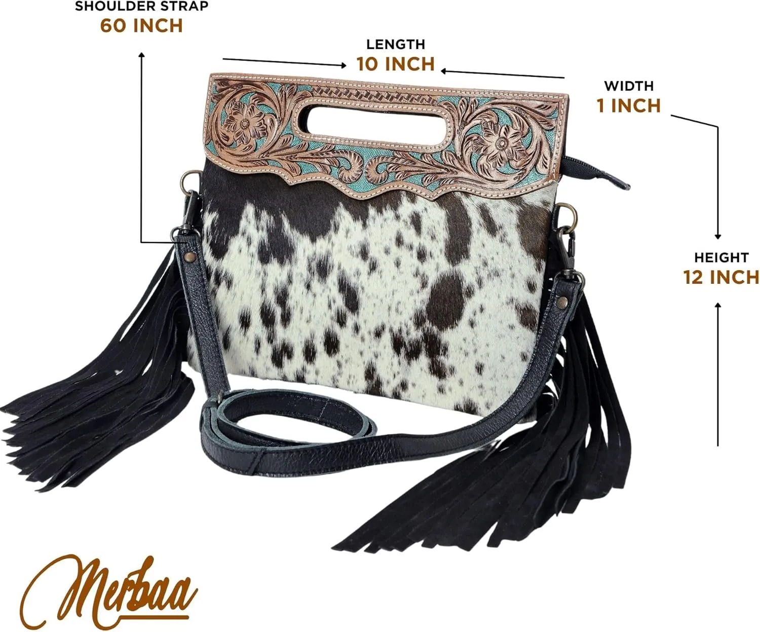 Women Natural Cowhide Leather Crossbody Sling Bag With Adjustable Detachable Strap | Shoulder Bag | Handbag