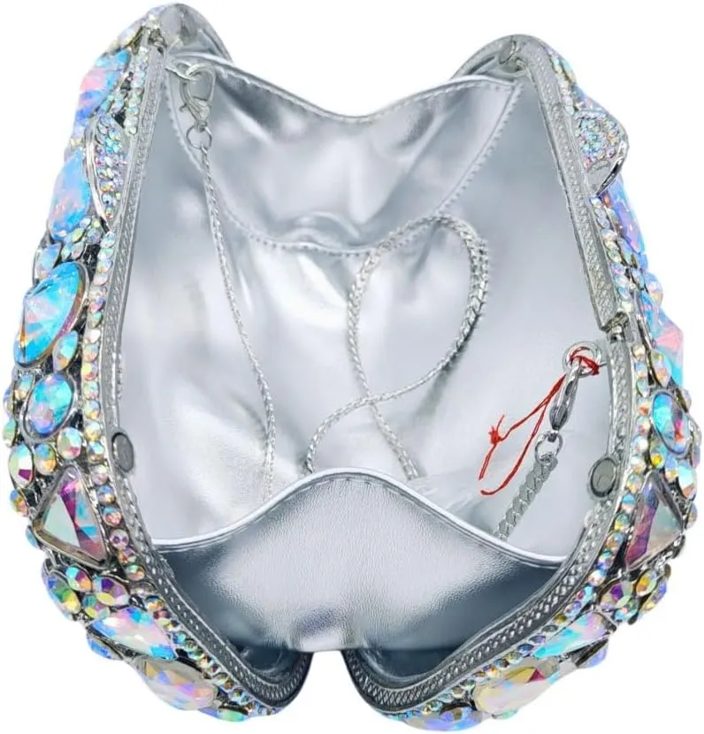 Women Rhinestone Evening Bag Luxury Diamond Clutch Crystal Party Purse Formal Sparkly Handbag for Prom Cocktail