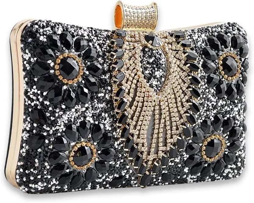 Women Rhinestone Evening Bag Multicolor Clutch Bag Bridal Wedding Purse Luxury Crystal Handbag Glitter Shoulder Bag