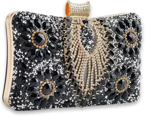 Women Rhinestone Evening Bag Multicolor Clutch Bag Bridal Wedding Purse Luxury Crystal Handbag Glitter Shoulder Bag