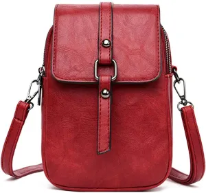 Women Small Crossbody Phone Bag Vegan Leather Shoulder Handbags Cellphone Purse Wallet with Adjustable Strap